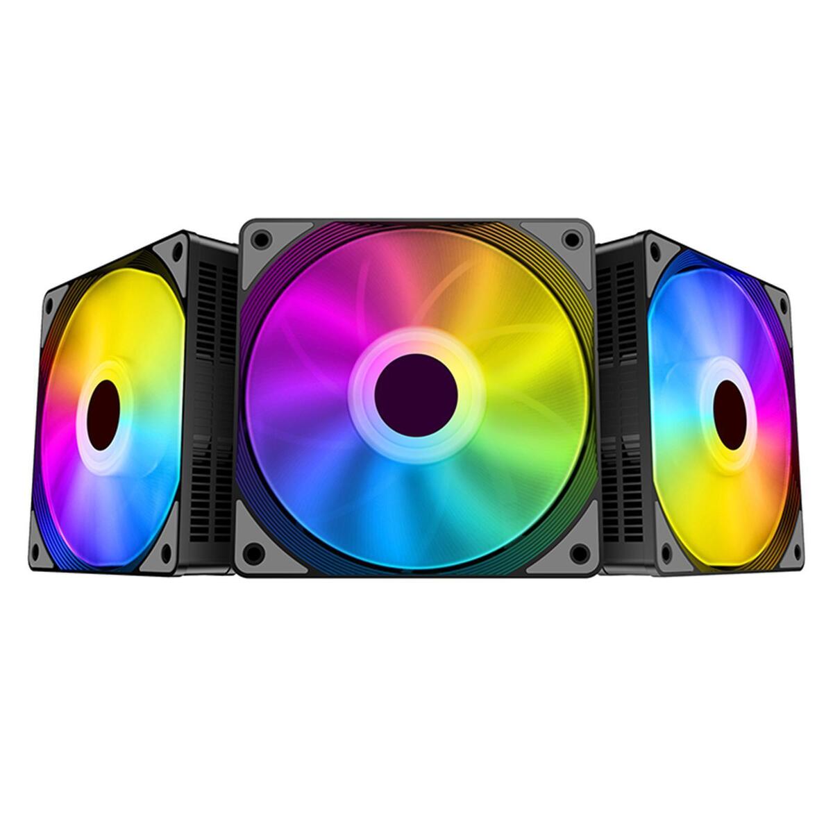3Pcs 120mm Case Cooling Fan 1200RPM  Silent Liquid Radiator Colorful