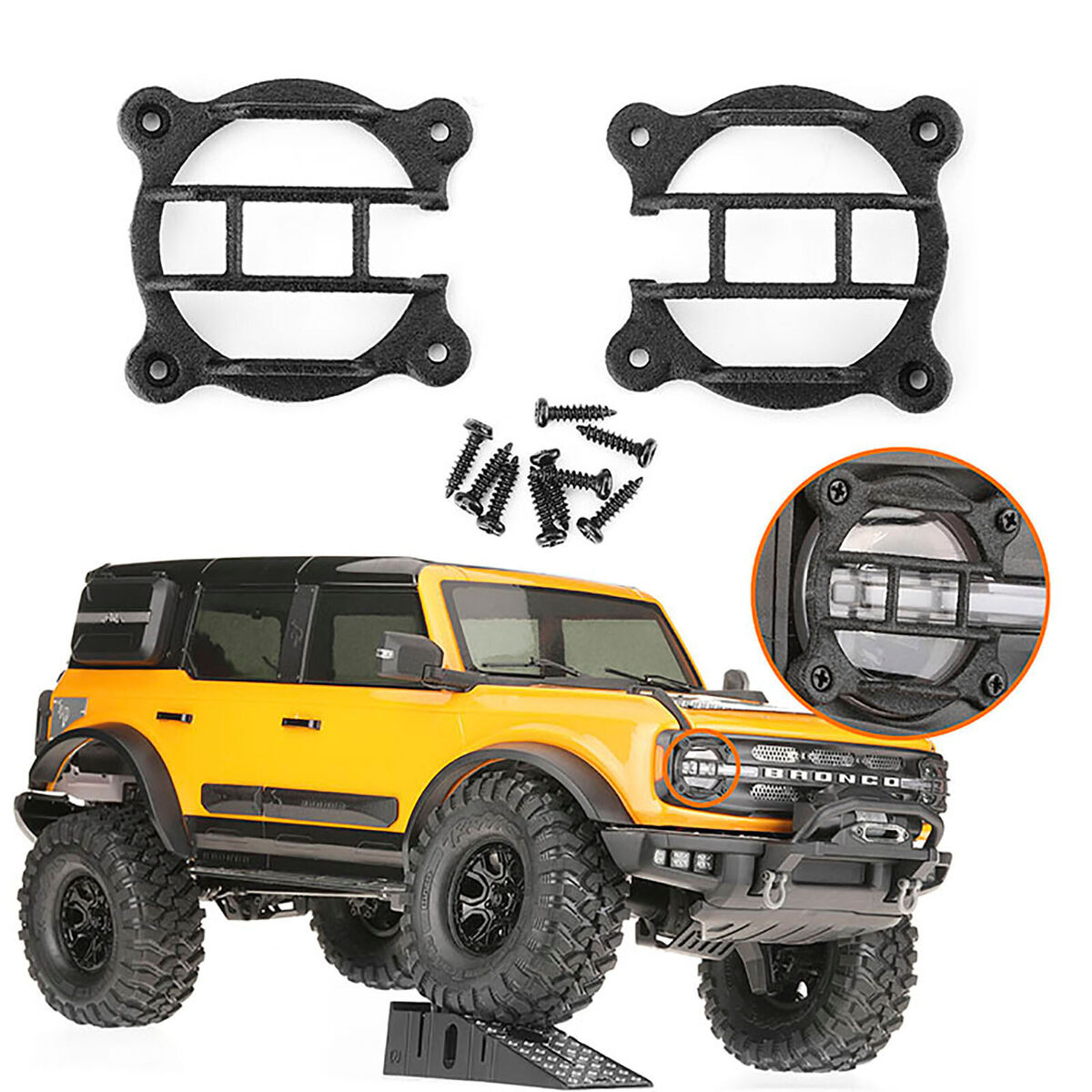 Front Headlight Lamp Cover Frame for TRX-4 TRX4 New Bronco 1/10 RC Car Parts ##
