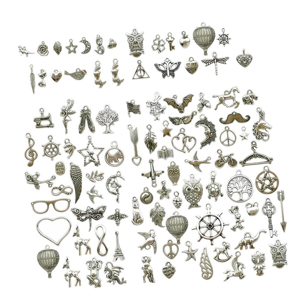 100pcs    Assorted Charms Pendants for Necklace Making DIY