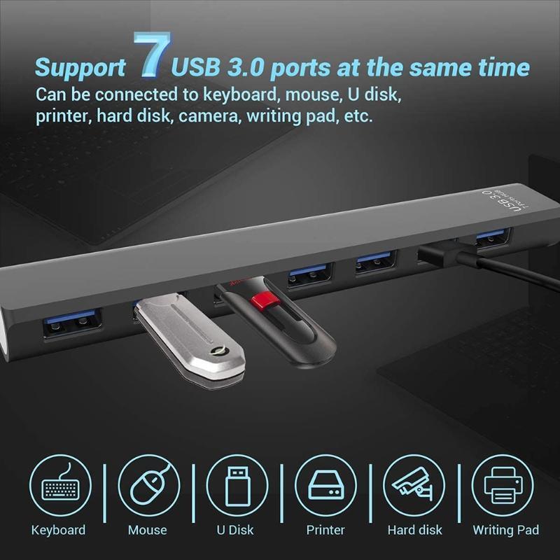 USB 3.0 7 Port Splitter High Speed ??5Gbps ??Hub Adapter USB Hub For PC Laptop