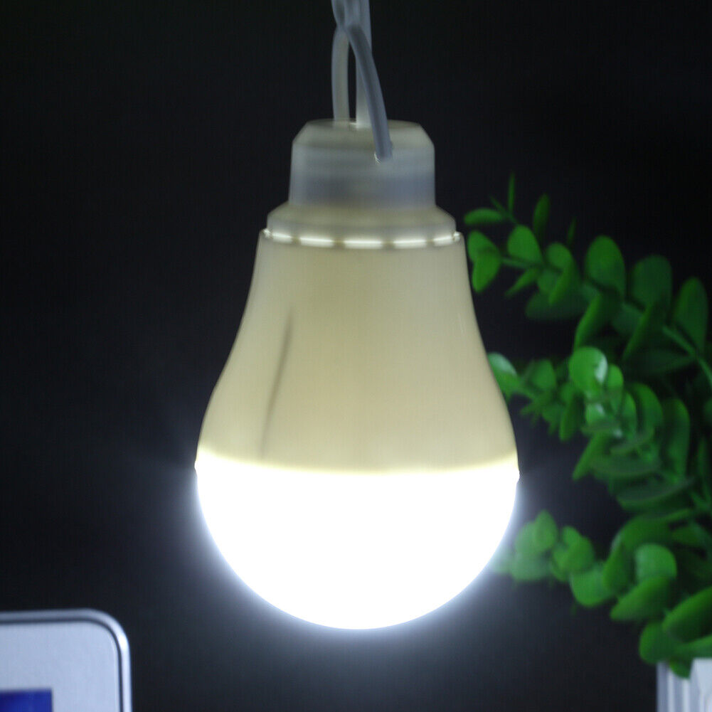 LED Bulb Dormitory Energy Saving Light USB Emergency Outdoor Lamp (White)