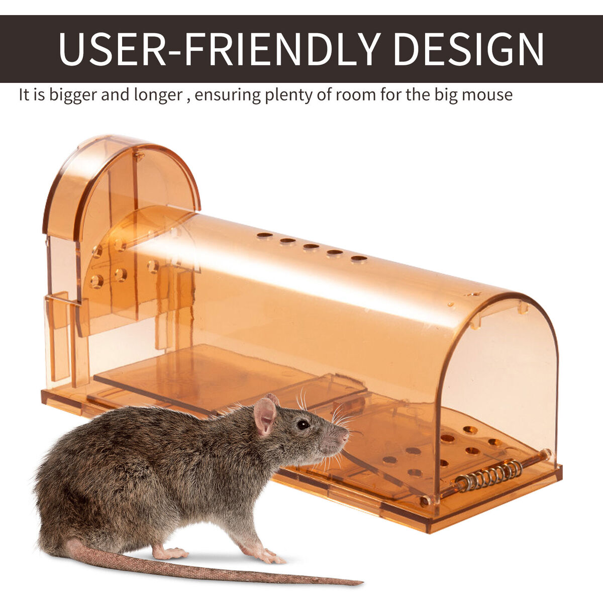 Humane Mouse Trap Rodent Rat Control 7 inch Hurtless Mousetrap (Pack of 2)