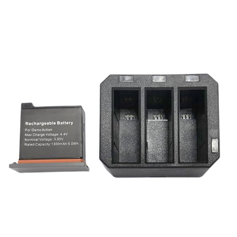 Battery Charger with Triple Battery Slots Compatible-with-Osmo-Action Camera