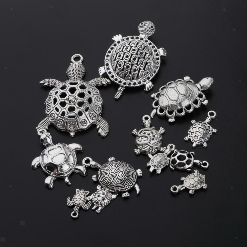 12Pcs Assored  Charms,  Tortoise Dangle Pendants Charms with