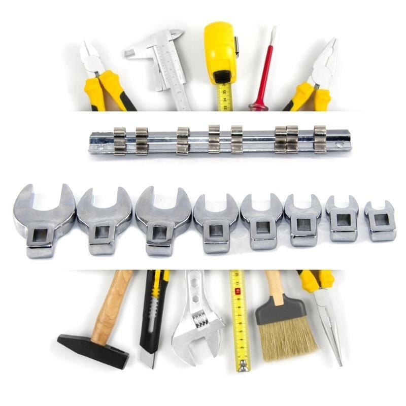 3/8 Drive Crowfoot Wrench Set 8 Pcs Carbon Steel Metric Repair Tool 10-22mm