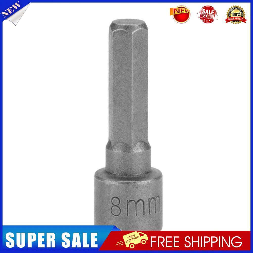 Six Angle Hex Socket Nut Driver Sleeve Nuts Nozzle Drill Bit Adapter (8mm)