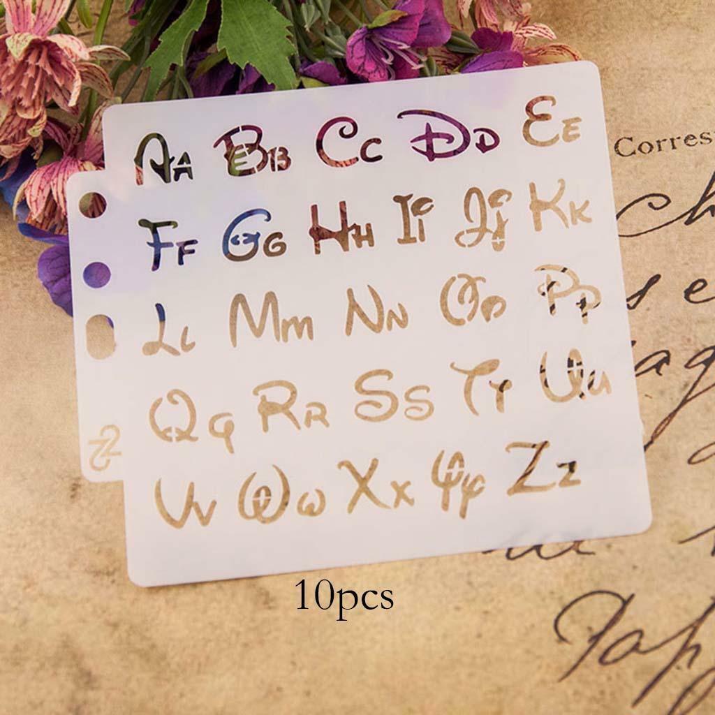 10 Pieces Alphabet Stencils Letter Painting Templates for  Crafts
