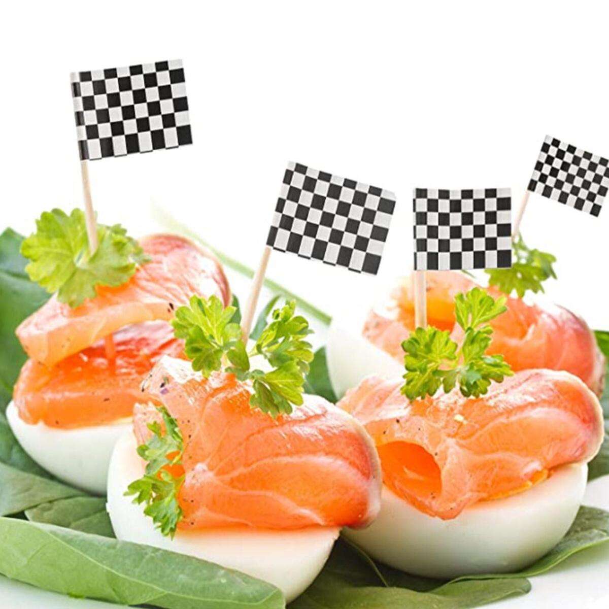100x Hand Held Race Flag Race Car Flags Hand Waving for Party Decoration