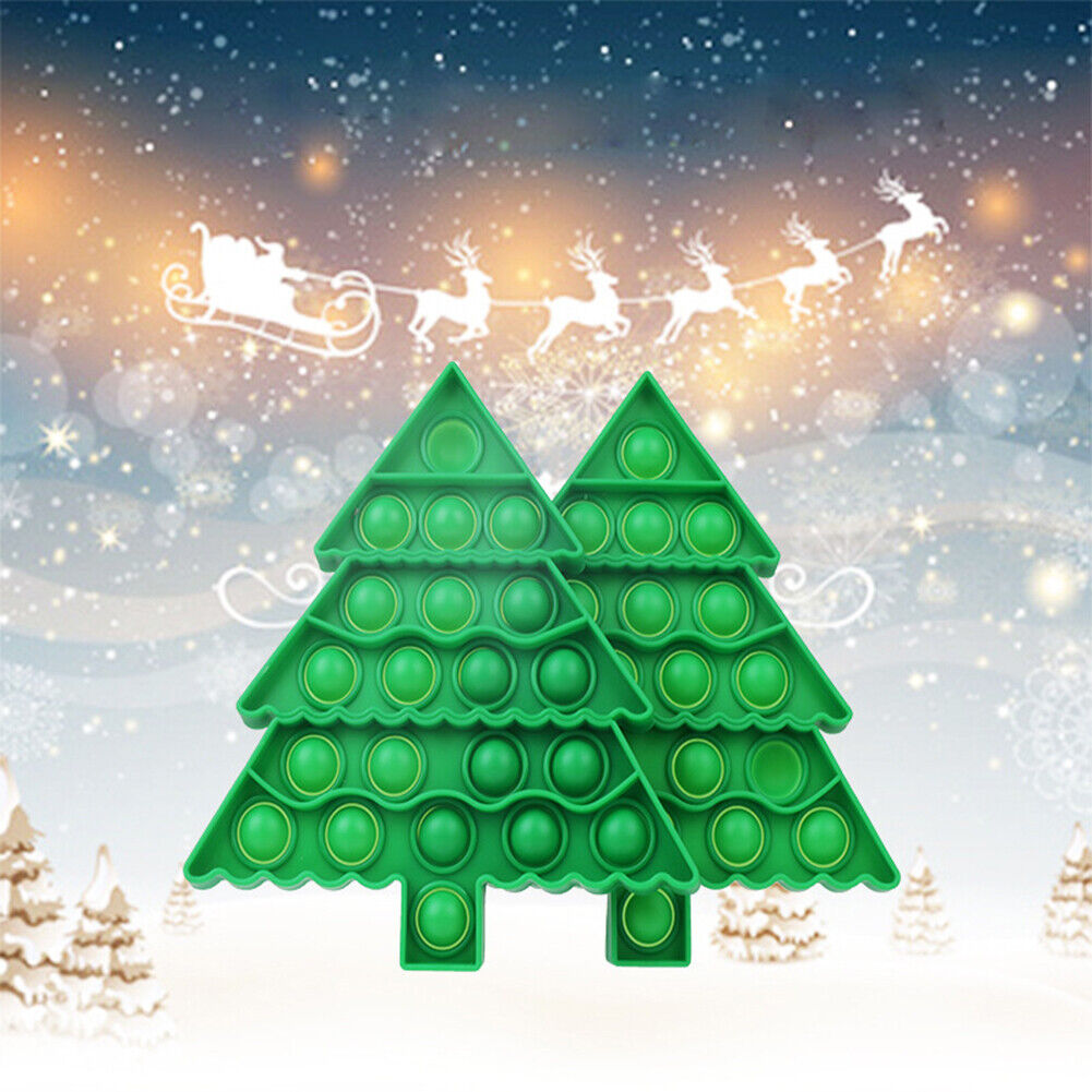 Green Christmas Tree Push Bubble Autism Antistress Sensory Squeezing Gift