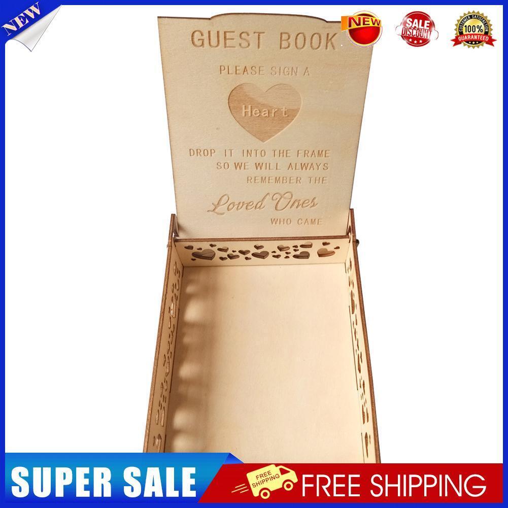 Wedding Signature Hearts Drop Box Rustic Sweet Guestbook Decor (JM01634)