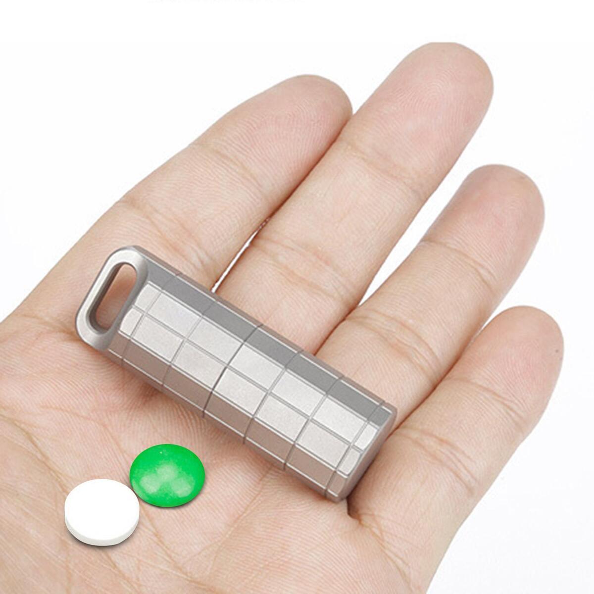Pill Box Keychain Organizer Medicine Case Tablet Pill Container for Purse