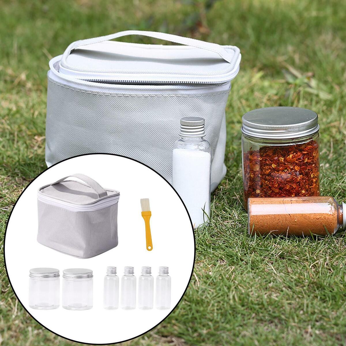 6Pcs Cruets Seasoning Bottle Condiment Containers Spice  for Outdoor BBQ