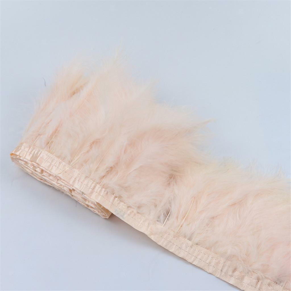 2pcs x 2m  Feather Fringe Trims Lace Ribbon Sewing Decoration Mixed