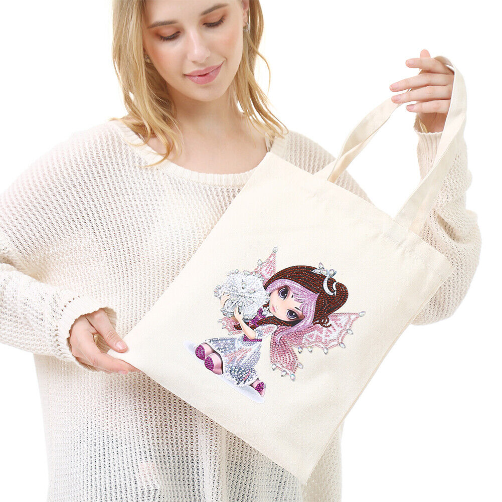 DIY Girl Diamond Painting Shopping Tote Bags Mosaic Kit Art Drawing (BB017)
