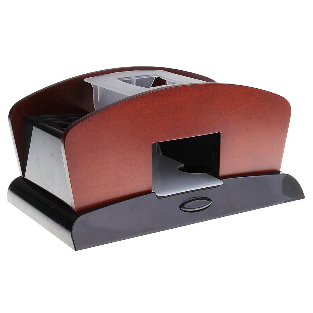 Wood Automatic Poker Card Shuffler Casino Playing Shuffling 2 Deck+Dealer #2