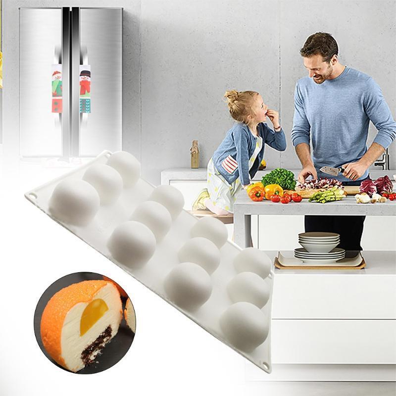 12 Cavity Orange Fruit Mousse Cake Baking Molds Non-stick Silicone Chocolate