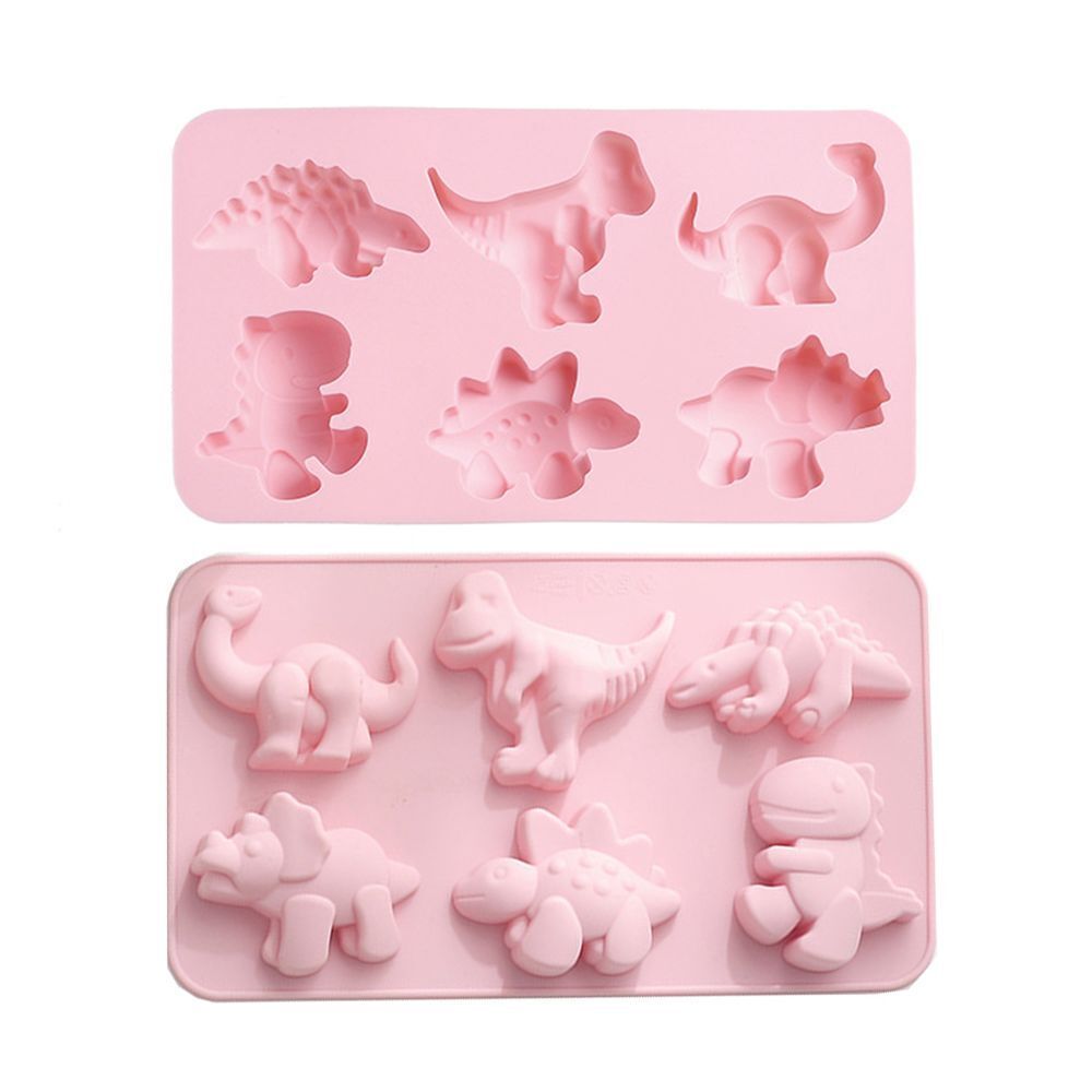 Jello Biscuit Soap Mould Cartoon Dino Tray 6 Dinosaur Cake Mold Chocolate Molds