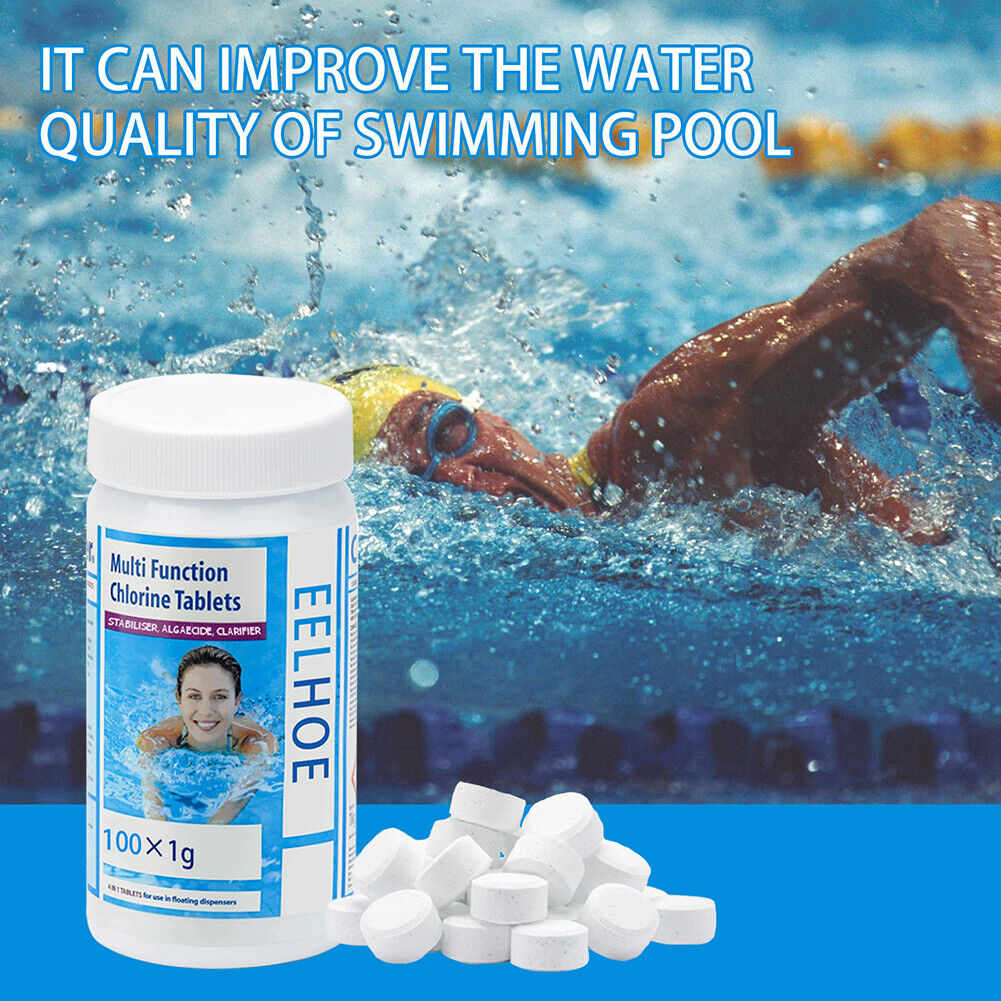 100pcs 100g Swimming Pool Cleaning Tablets Effervescent Pills Cleaner Tools