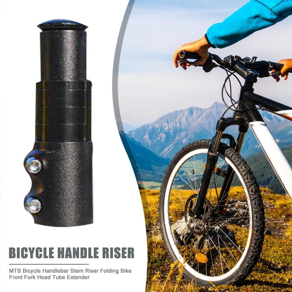 MTB Bicycle Handlebar Stem Riser Folding Bike Front Fork Extender (Black)