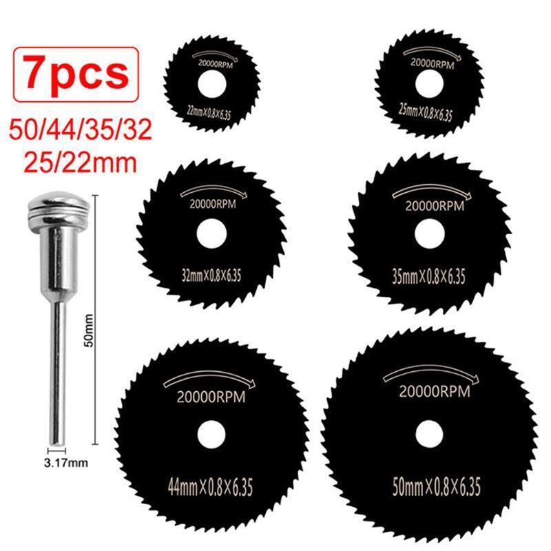 7 Pcs Mini Circular Saw Blade HSS High-Speed Steel Saw Blade with Extension Rod