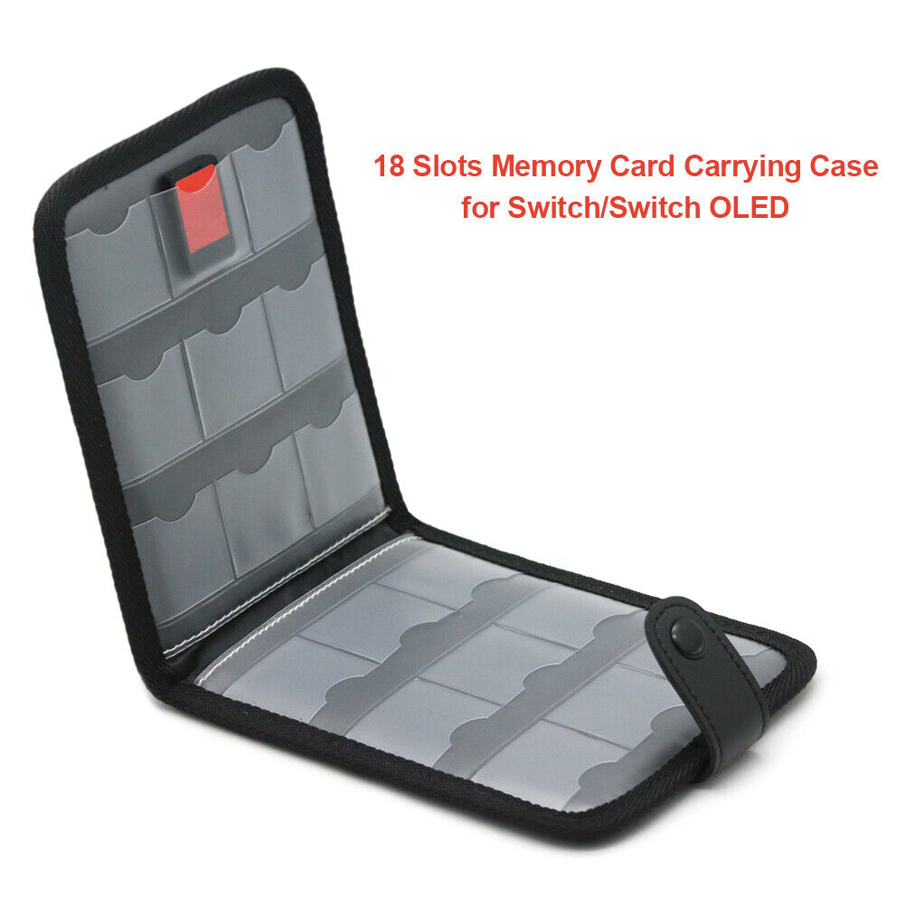 18 Slots Memory Card Carrying Case Protector Storage Wallet for Switch OLED