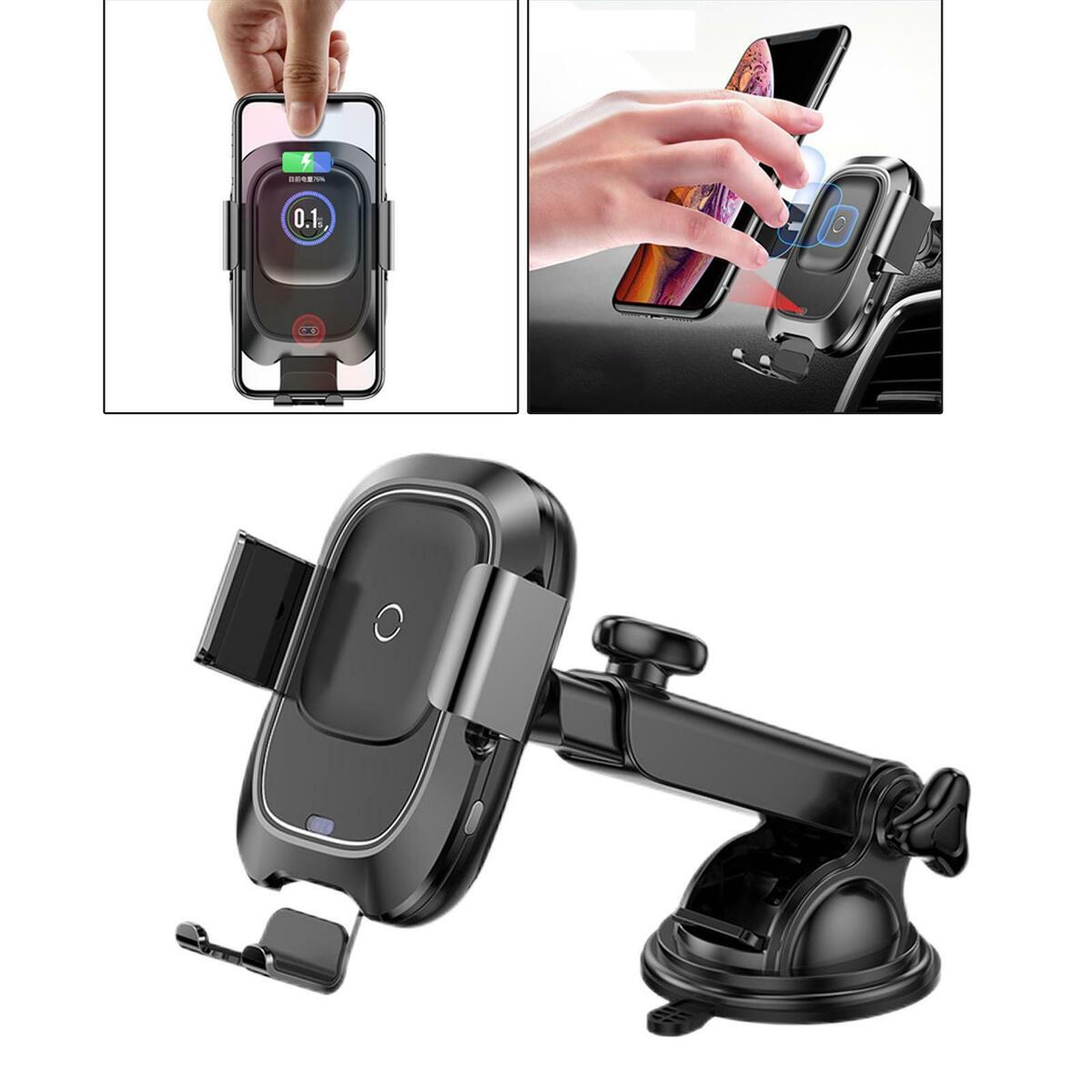 10W Wireless Car Charger Qi Fast Charging ABS Fit for 4-6.5 inch Phones
