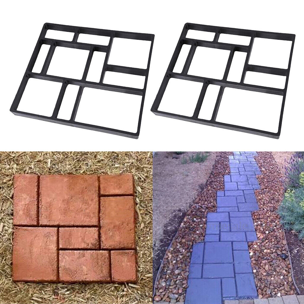 2pcs Concrete Molds Reusable  Stepping  Pavement maker Paver Yard