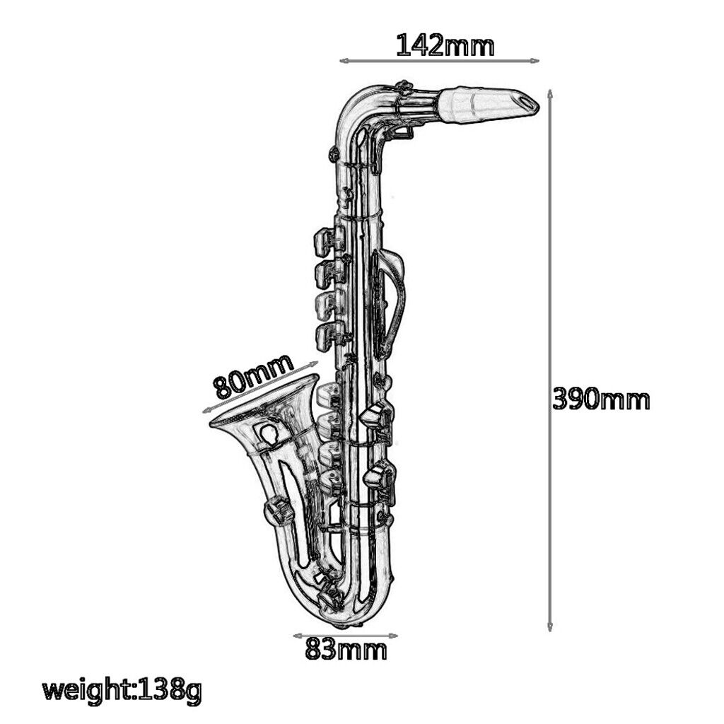 Musical Wind Instrument  Saxophone Sax With Colored , for