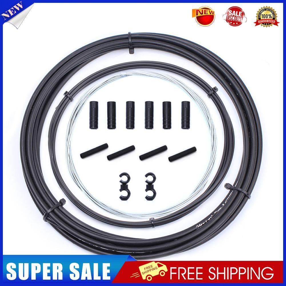 RISK Bicycle Shift Cable Set for MTB Bike Derailleur Wire Tube Line (Black)