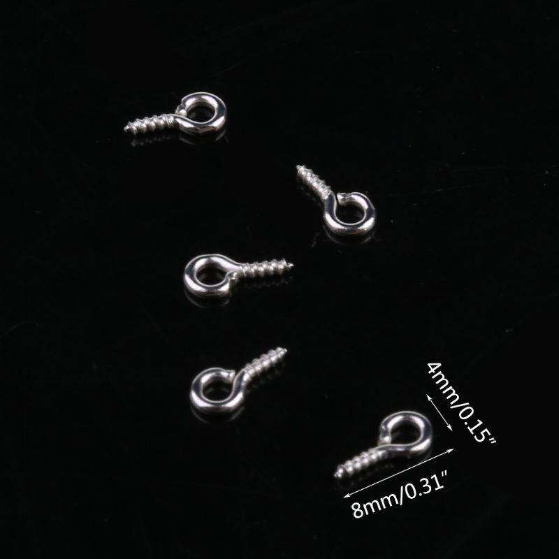 600x/Set Mini Screws Eye Pin Peg Eye Pins Hooks for DIY Jewelry Keychain Making