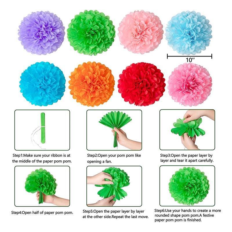 Paper Fans Flower Halloween Party Decoration for Birthday Graduation Baby Shower