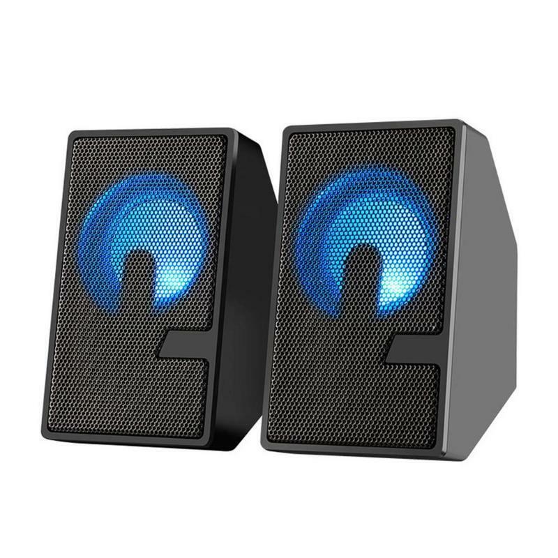 Speaker Small Kits Connect with Headphones Laptop PC RGB Colorful Lights