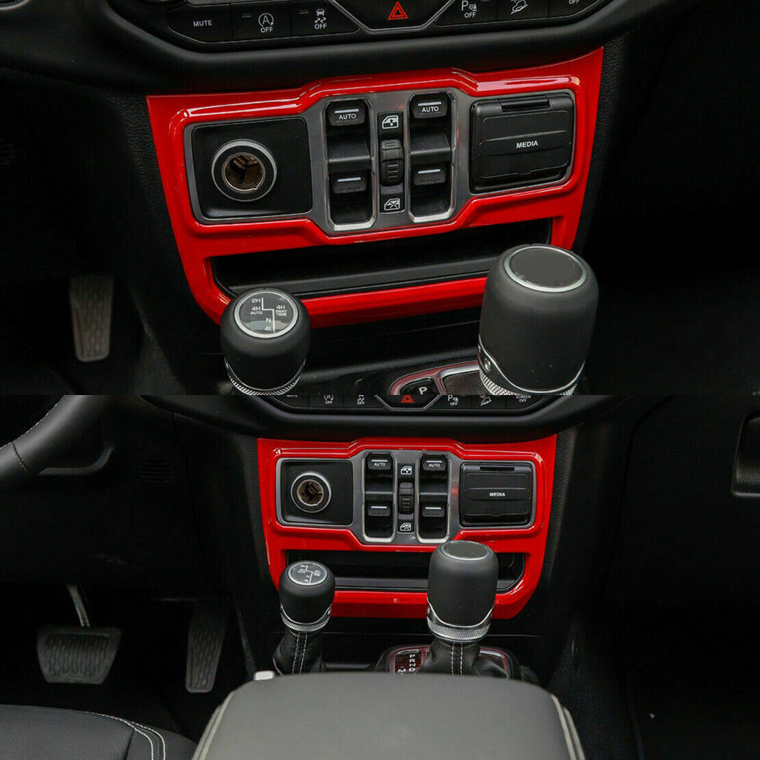 Red Window Control Switch Panel Trim Fit For Jeep Wrangler JL JLU Gladiator JT