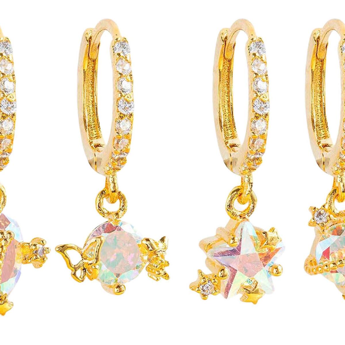 4 Pieces Girls Dangle Earrings Jewelry Valentine Day Anniversary Gift Tiny