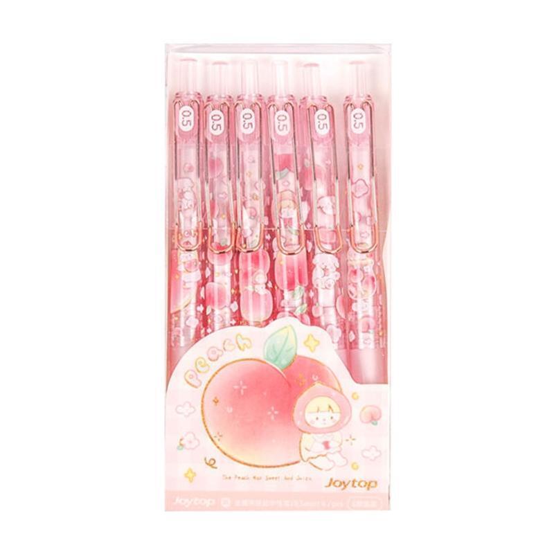 6PCS 0.5mm Retractable Gel Pen 0.5mm Fine Point Flexible Pocket Clip for Writing
