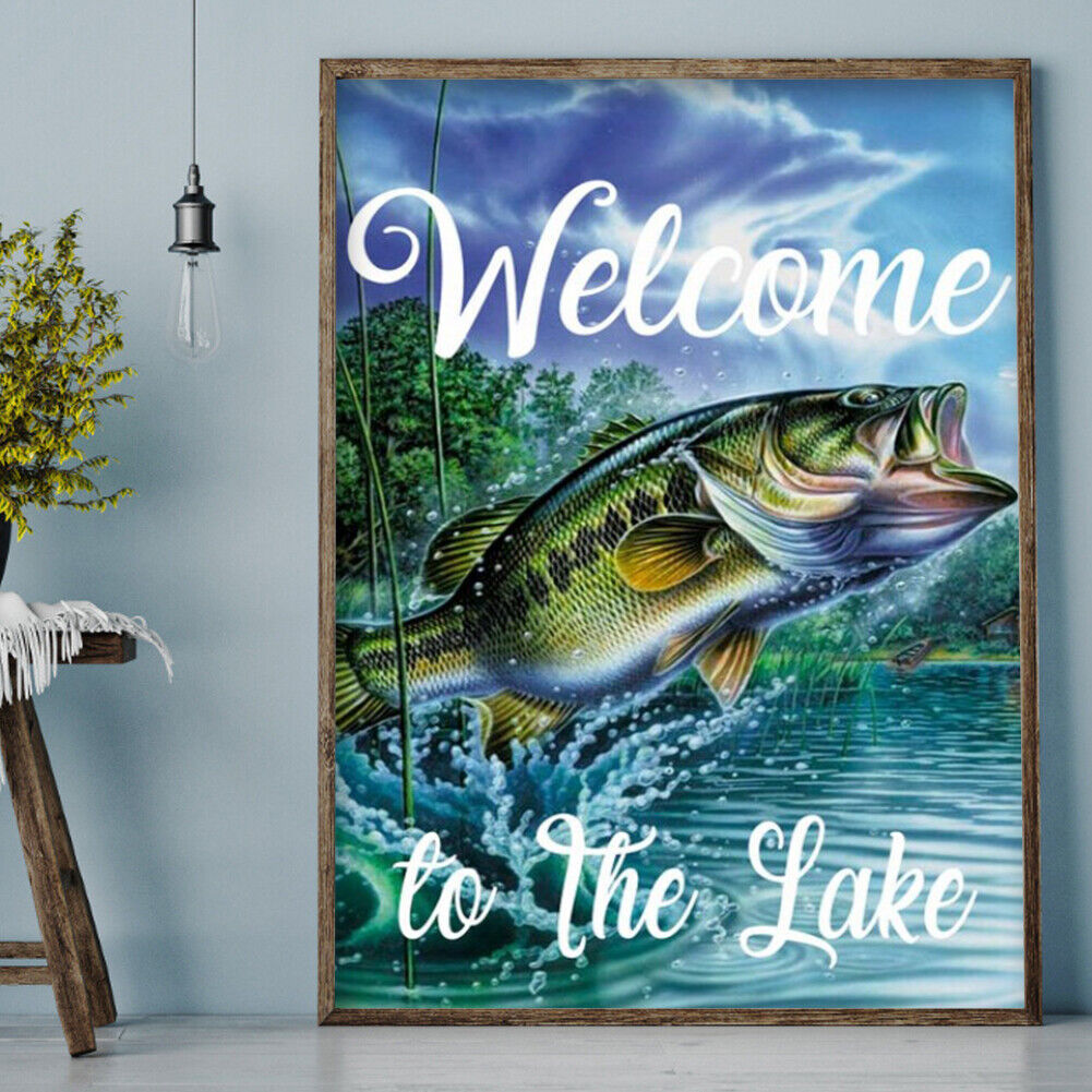 5D DIY Diamond Painting Fish Dive Animal Kits Full Round Drill Rhinestone