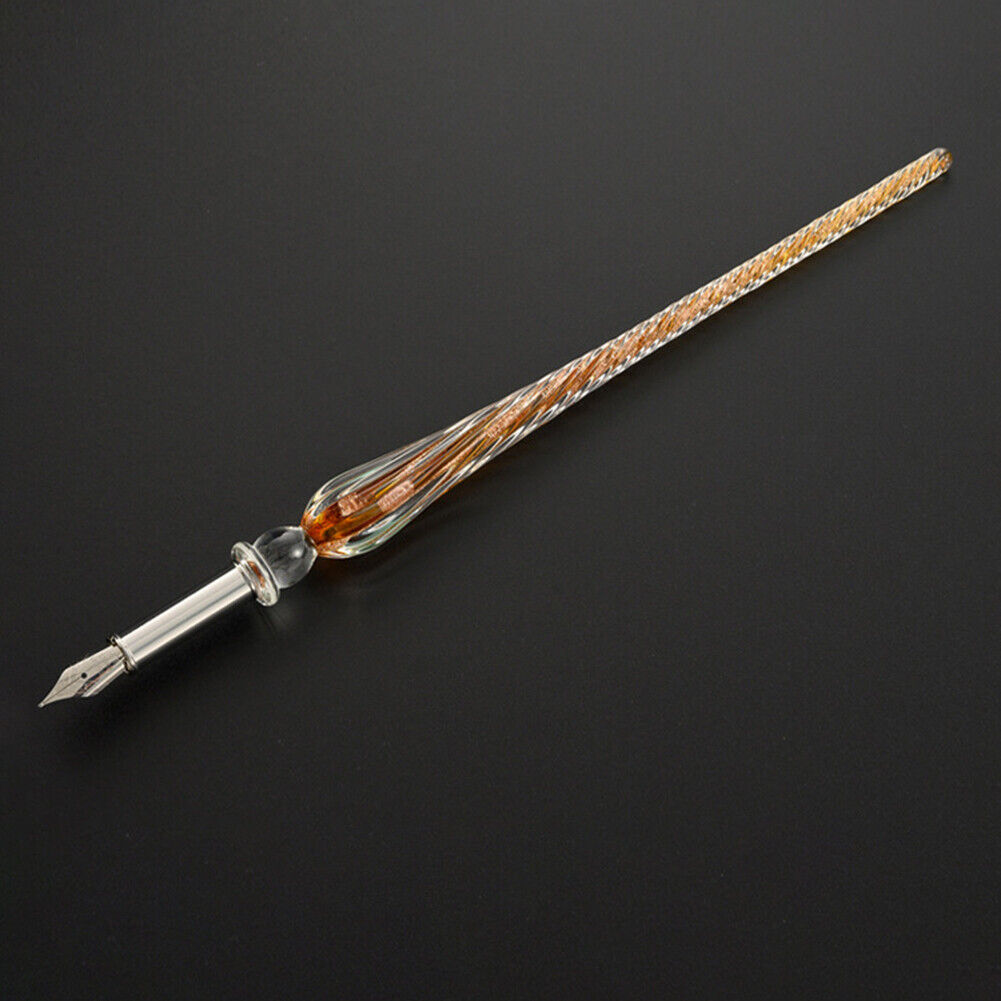 Starry Sky Glass Fountain Dip Pen Stationery Ink Calligraphy Pen (Burning)