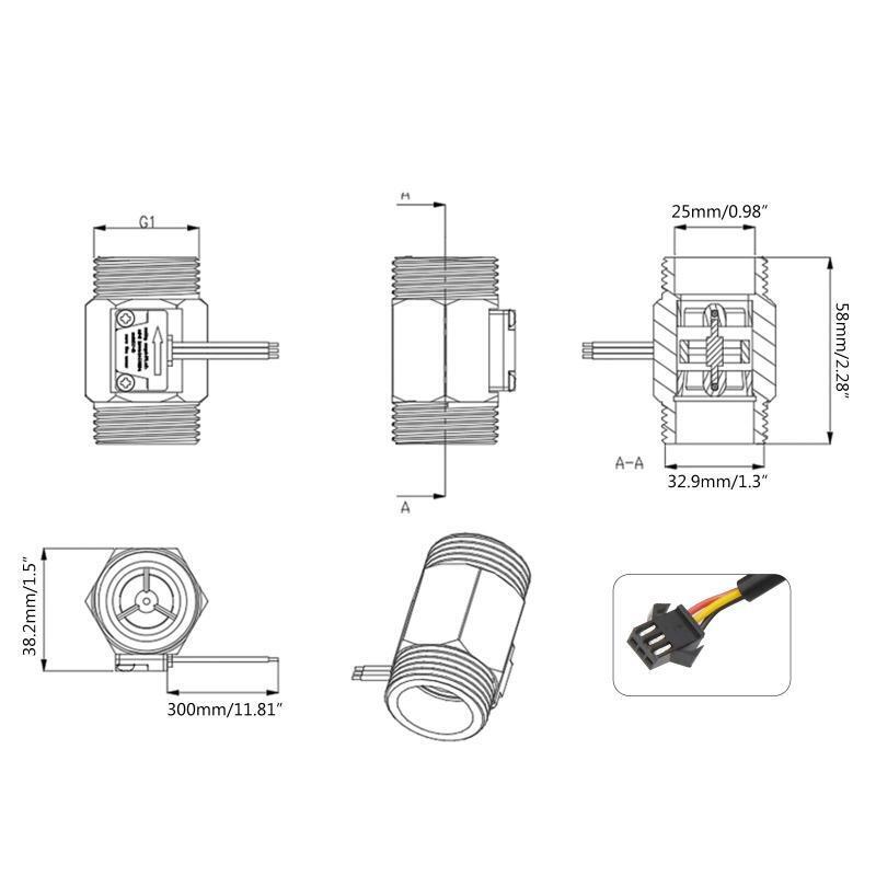 Upgrade Quality Brass Water Flow Switch 1 Inch Water Flow Sensor 2-50L/min
