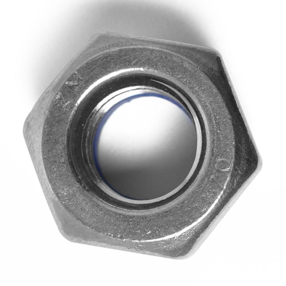125pcs 304 Stainless Steel Hexagon Lock Nuts Nylon Insert Self Locking Nuts