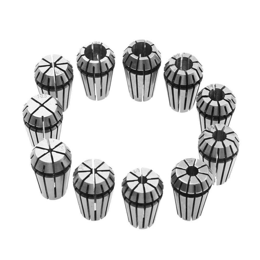 11Pcs 1mm-10mm 1/8" ER16 Precision Collet Chuck Set For CNC Milling Lathe Tool
