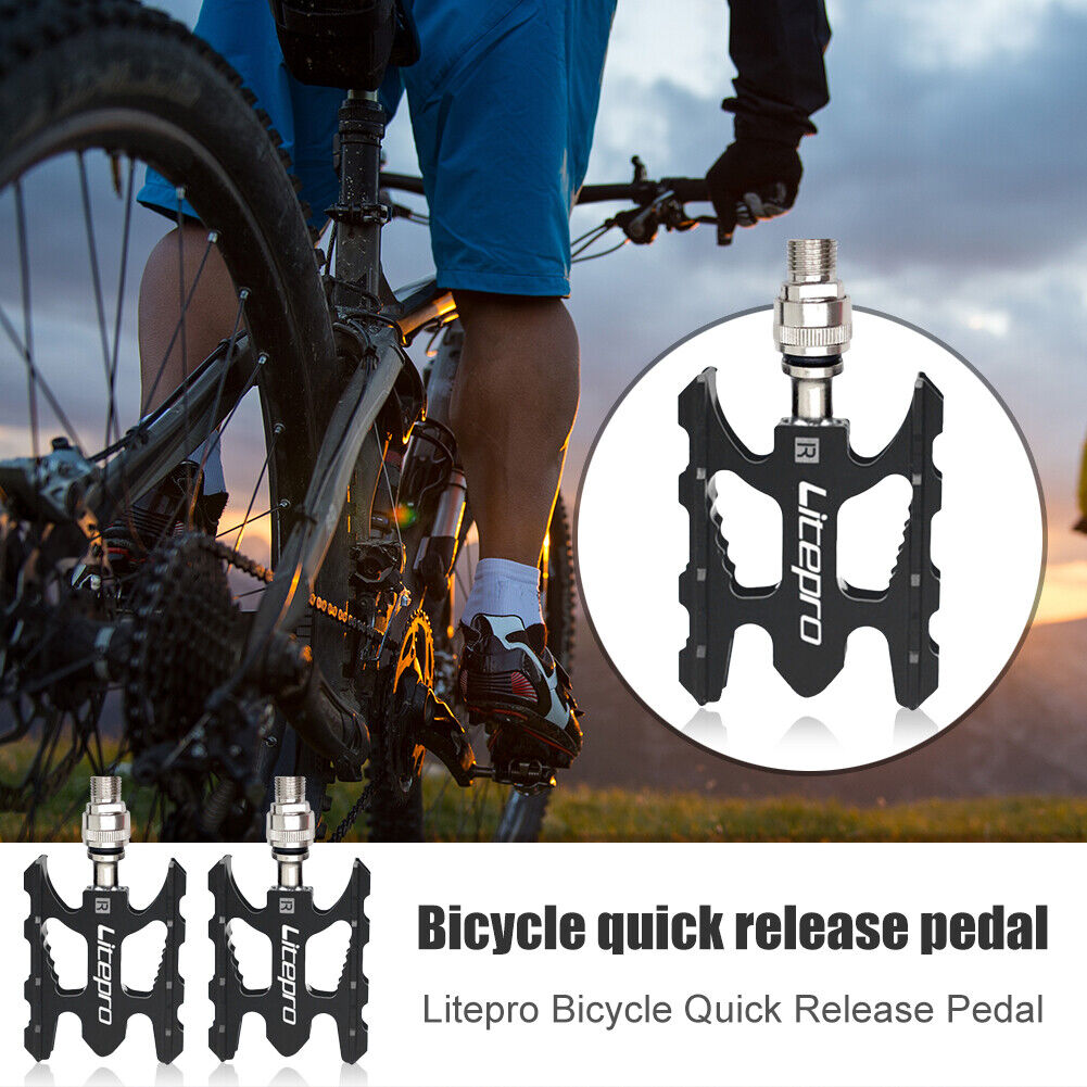 1 Pair Folding Bicycle Pedals Road Bike Cycling Quick Release Foot Pedal