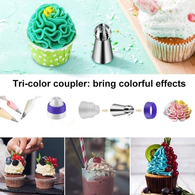 21 Pack Spherical Icing Piping Nozzles Russian Ball Pastry Tips Fondant Gadgets