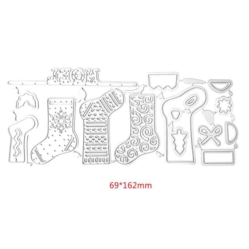 Christmas Socks Metal Cutting Dies Stencil Scrapbooking DIY Album Stamp Emboss