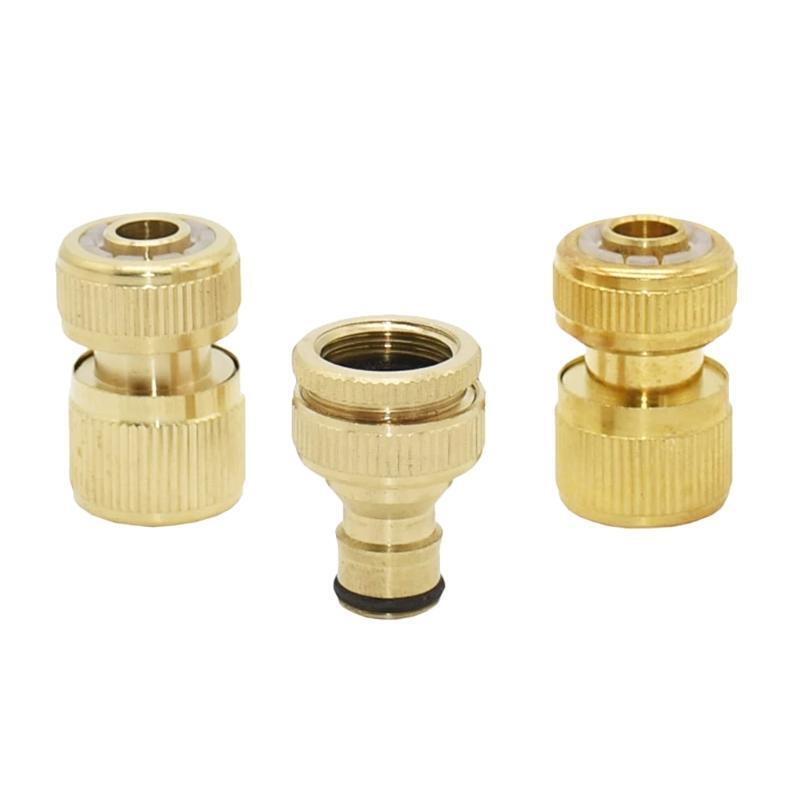 3Pcs Garden Hose Quick Connectors 1/2 in Brass Fittings Male Female Value Pack
