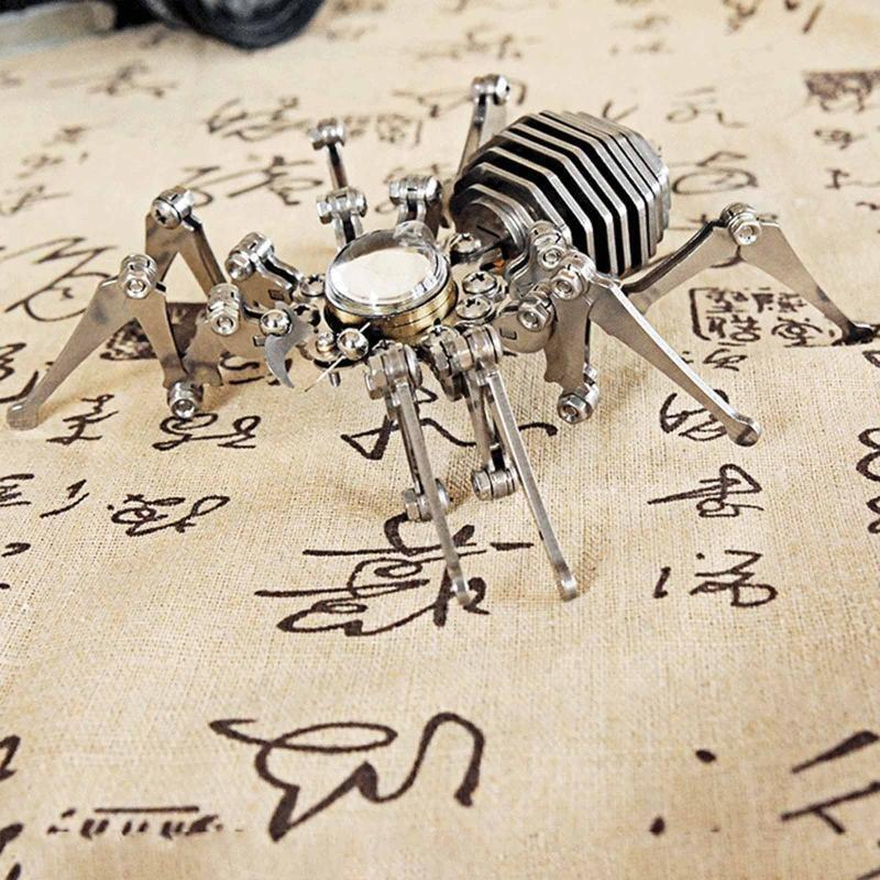 Foldable Hand and Foot Punk Spider Clock Creative Metal Crafts Ornament
