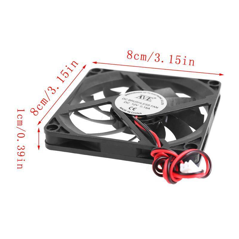 8010 DC Brushless Fan 8CM Cooling 80mm DC12V 0.15A Cooler Fan 80X80X10mm 2Pin