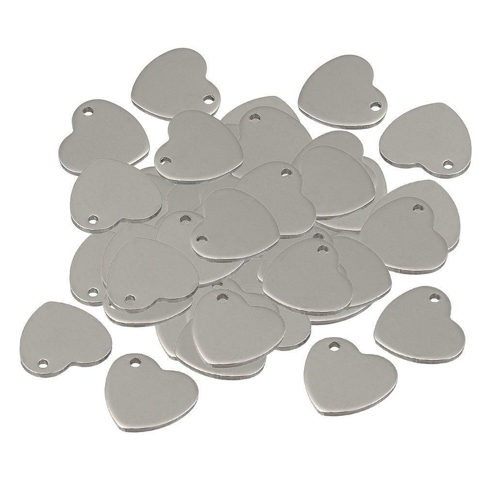 100 * 14mm  Flat Heart Blank Stamping Charms Tag Pendants Jewelry Making