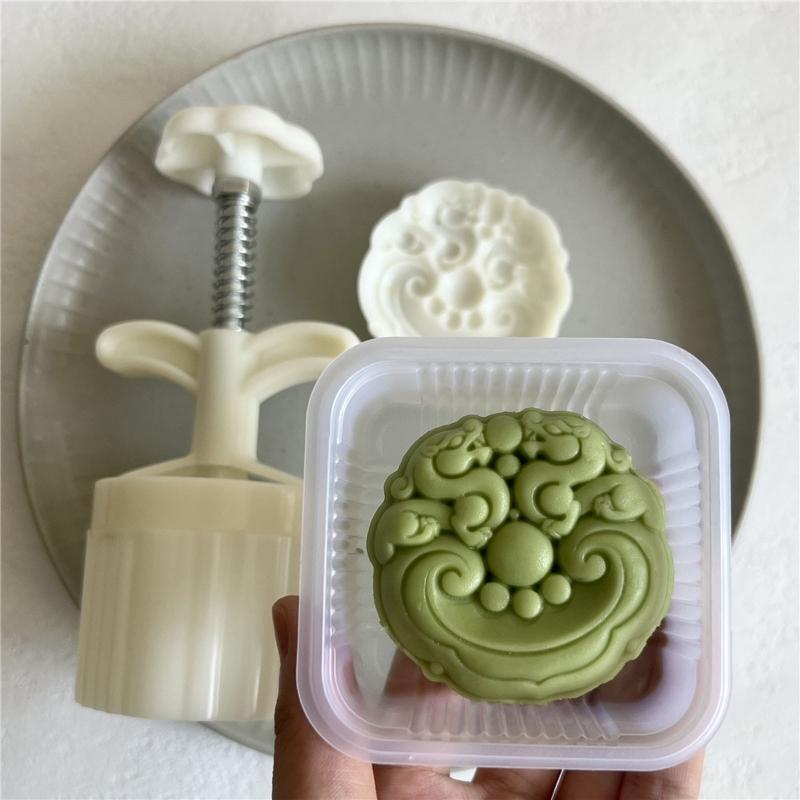 Mooncake Molds Chinese Ruyi Dragon Shape Pastry Stamps Mid-Autumn Mooncake Mould