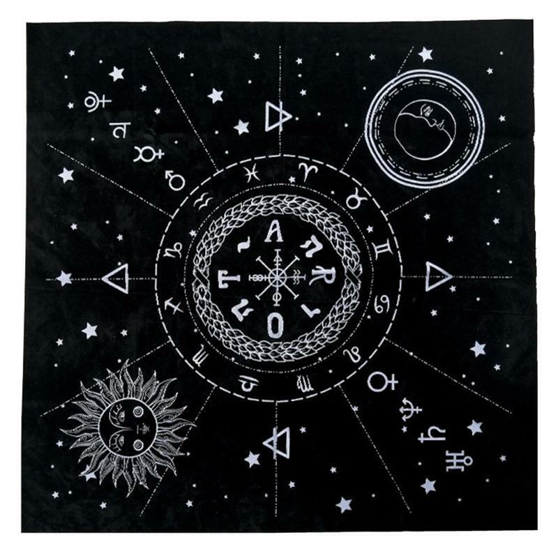 12 Constellations Tarot Card Tablecloth Velvet Divination Altar Cloth Board Game