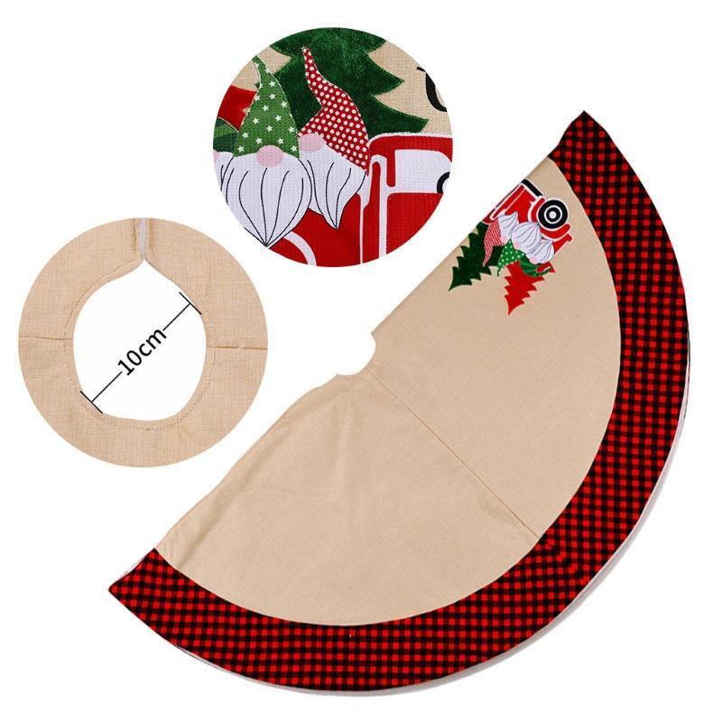 106cm Christmas Tree Skirt Linen Santa Claus Car Ornament Floor Mat Cover Xmas